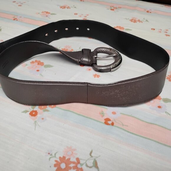 ❤️Womens PRADA Metallic Wide Belt Size 34/85 main image 9